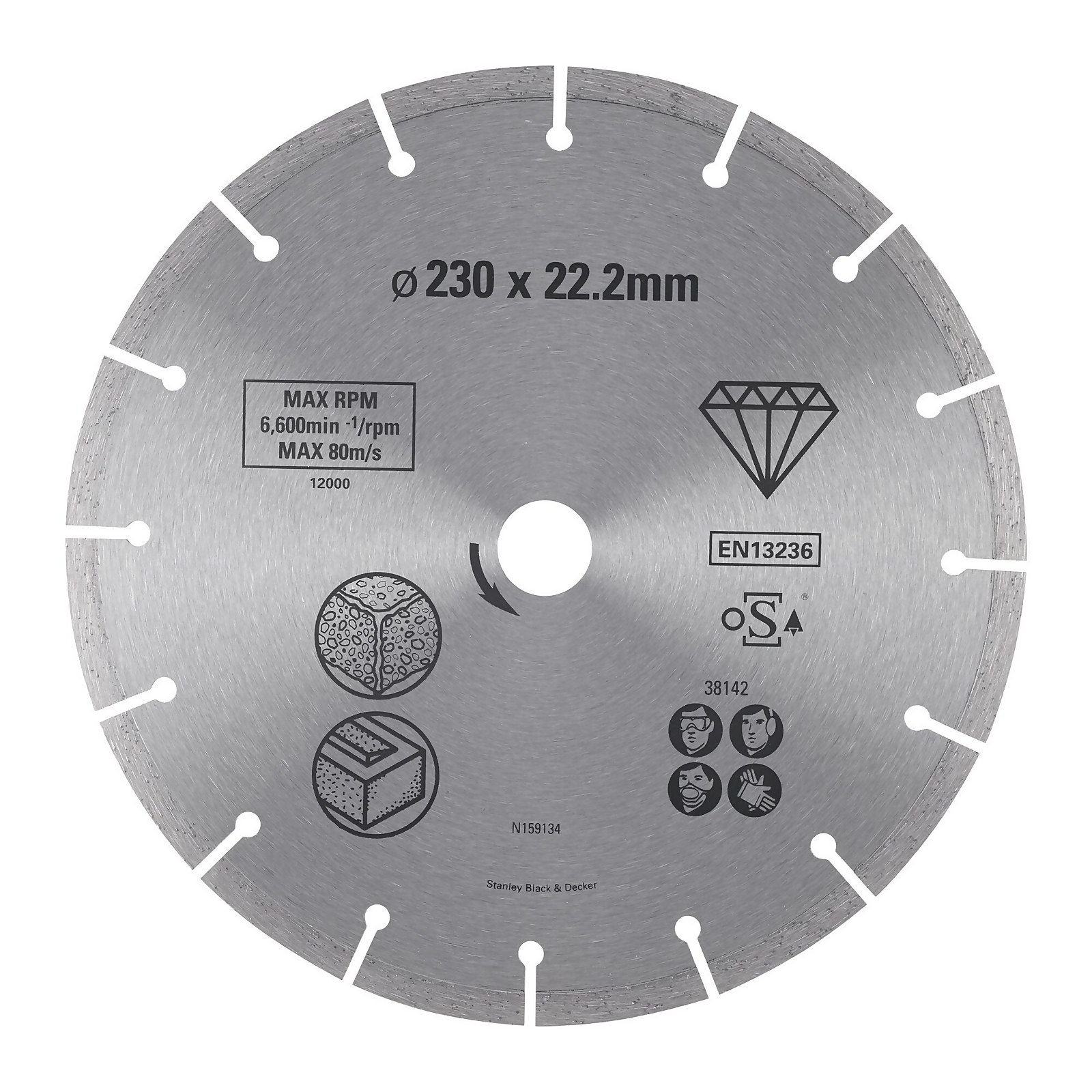 Photo of Stanley 230mm Segmented Rim Cutting Disc -sta38142-xj-