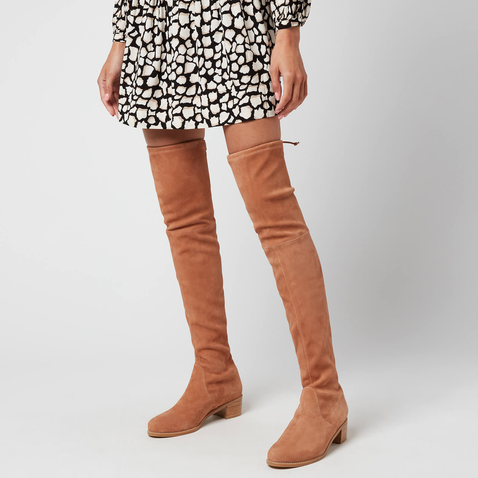 Stuart Weitzman Women's Midland Suede Over The Knee Heeled Boots - Tan - UK 4
