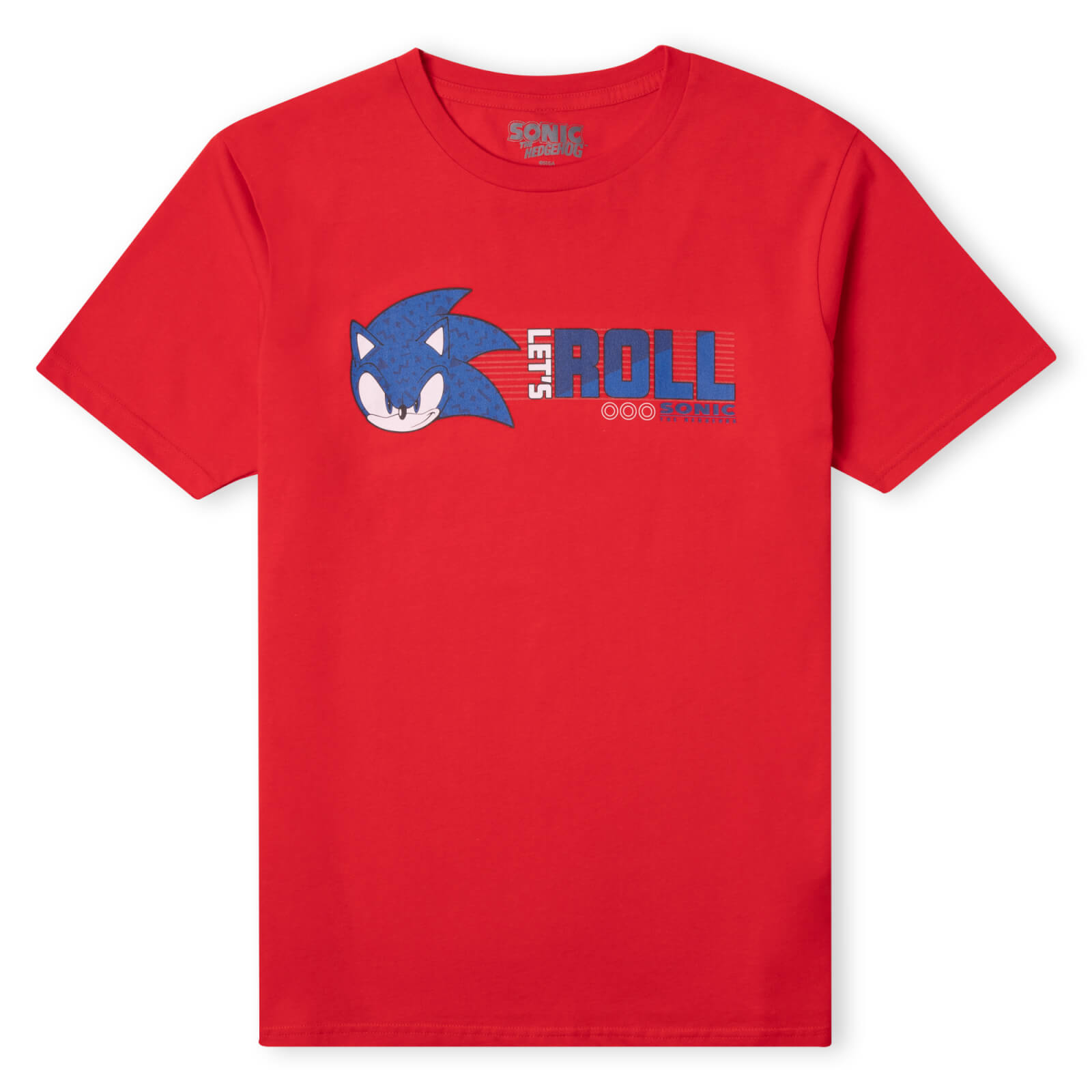 Sonic The Hedgehog Lets Roll Men's T-Shirt - Red - S