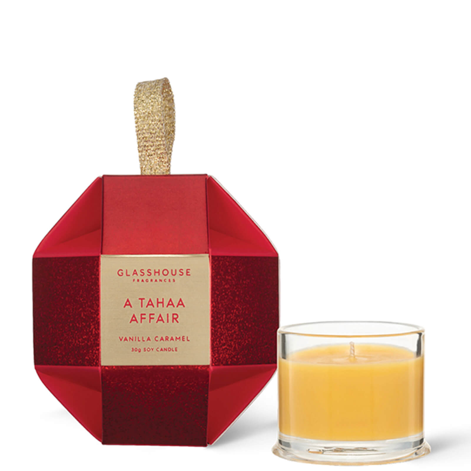 

Glasshouse Fragrances Christmas A Tahaa Affair Christmas Bauble Candle 30g