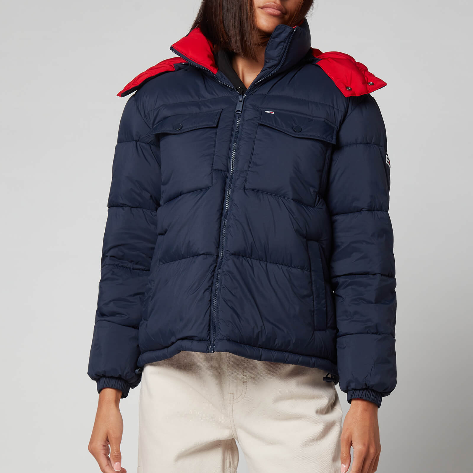 Tommy Jeans Women's Colourblock Contrast Hood Jacket - Twilight Navy - XL