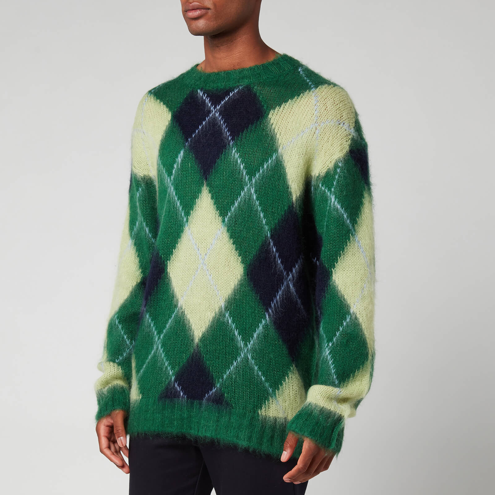 KENZO Men's Argyle Comfort Jumper - Almond Green - M