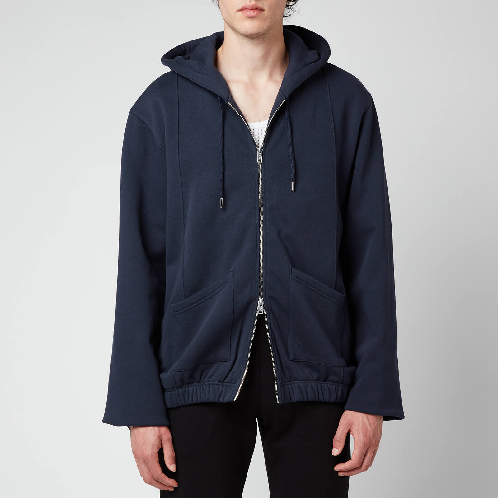 KENZO Men's Pin Tuck Full-Zip Hoodie - Blue Black - M