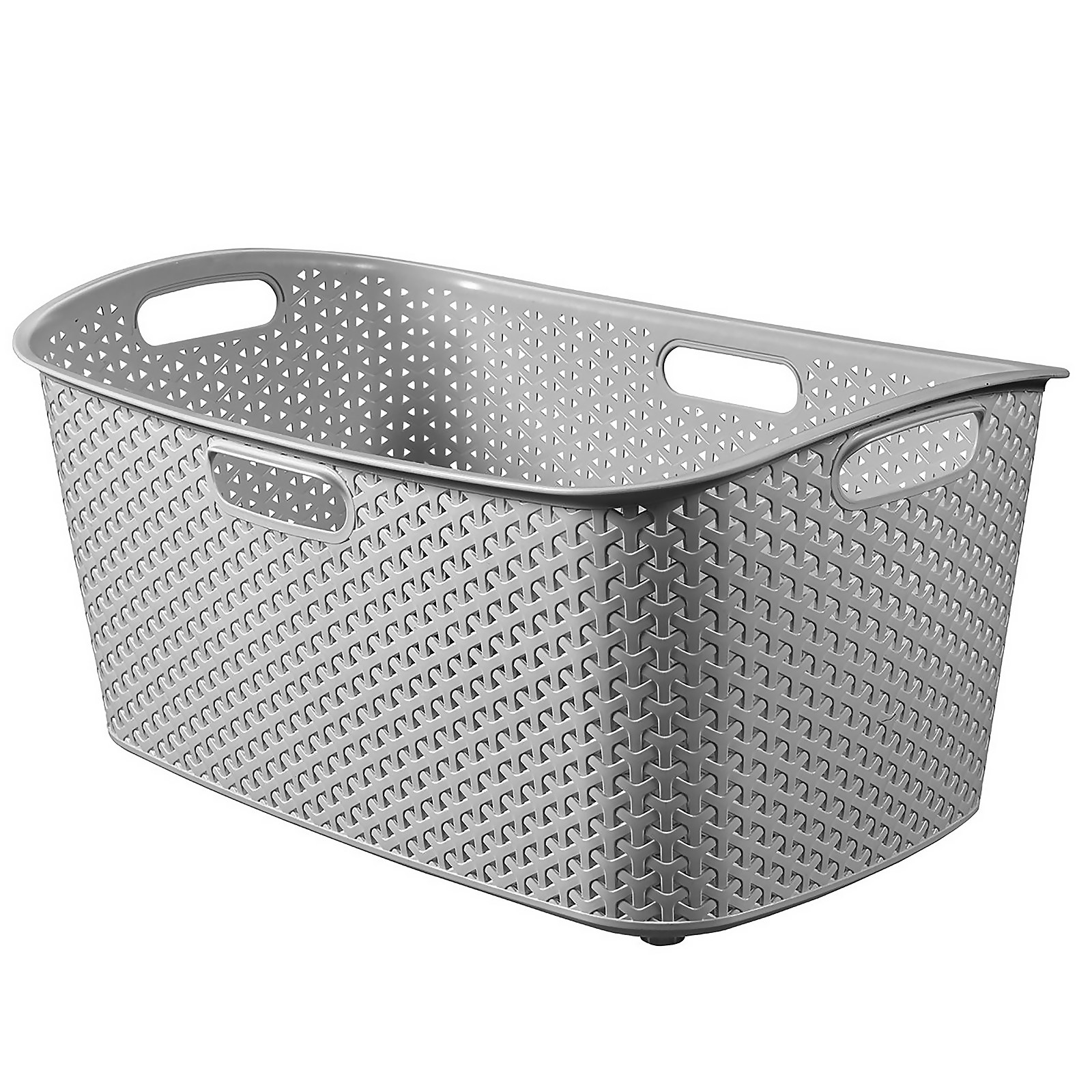 Curver My Style Laundry Plastic Storage Basket Vinatge Grey, 47 Litre
