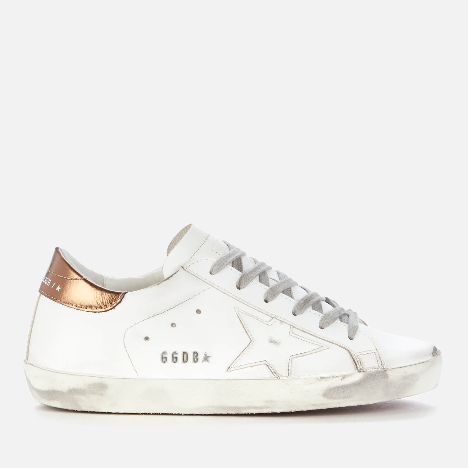 Golden Goose Deluxe Brand Women's Superstar Leather Trainers - White/Gold - UK 7