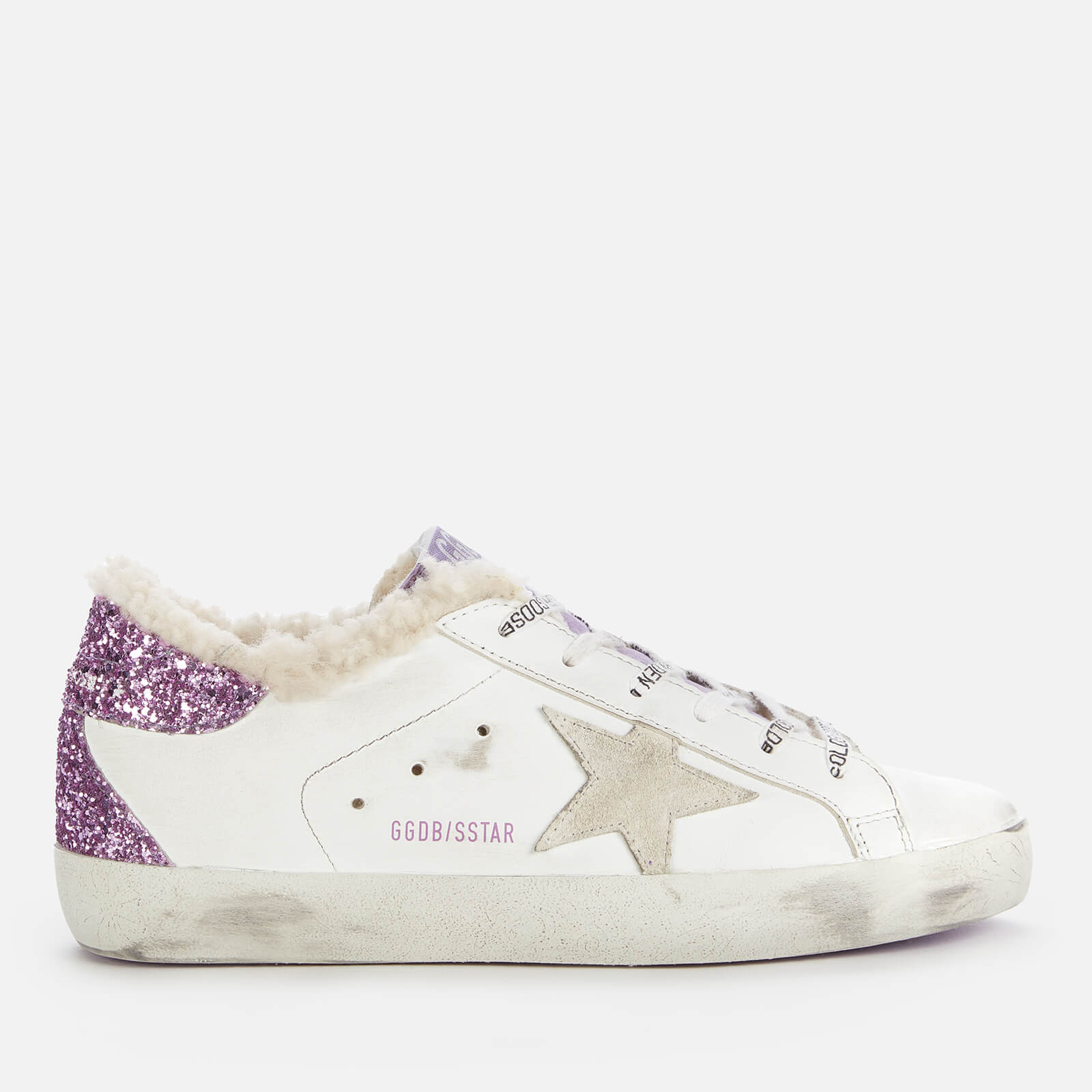 Golden Goose Deluxe Brand Women's Superstar Leather Trainers - White/Lavander - UK 3