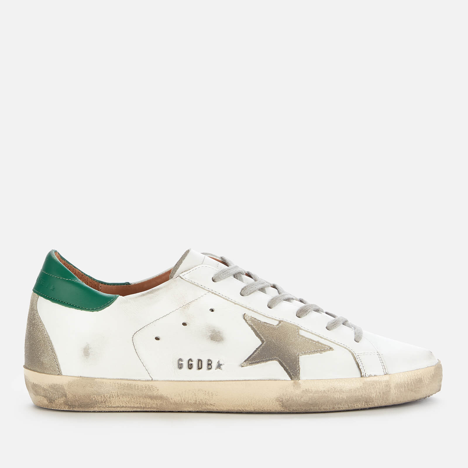 Golden Goose Deluxe Brand Women's Superstar Leather Trainers - White/Ice/Green - UK 8