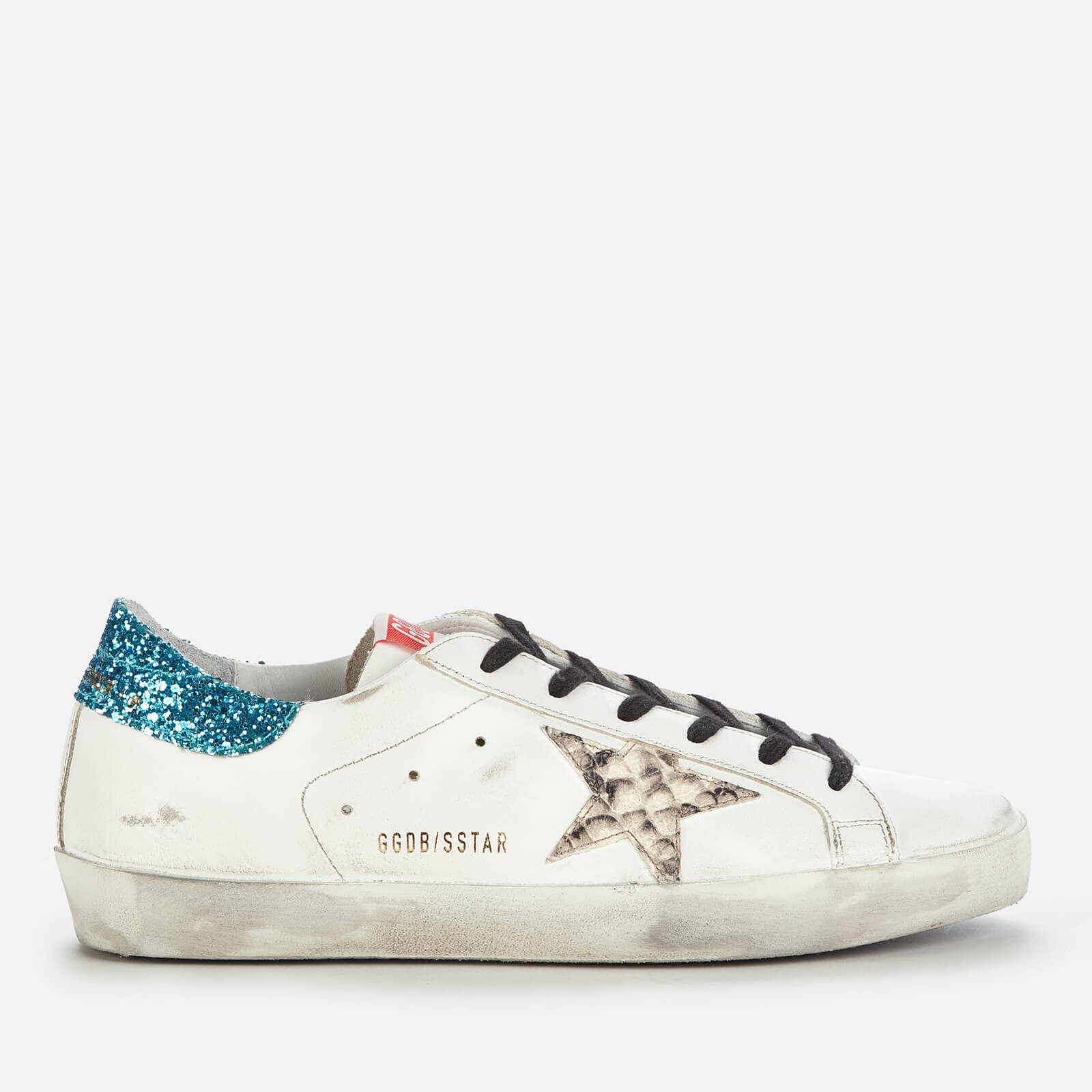 Golden Goose Deluxe Brand Women's Superstar Leather Trainers - White/Silver/Light Blue - UK 8