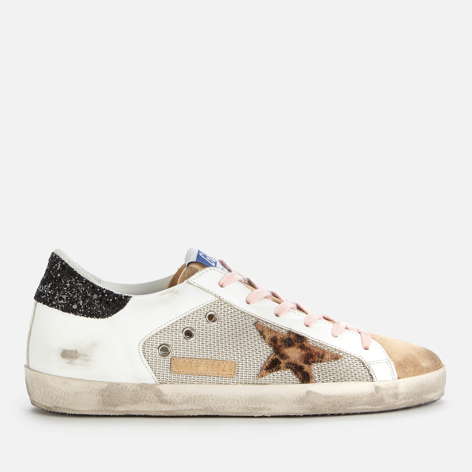 Golden Goose Deluxe Brand Women's Superstar Mesh/Leather Trainers - Silver/White/Capuccino - UK 8