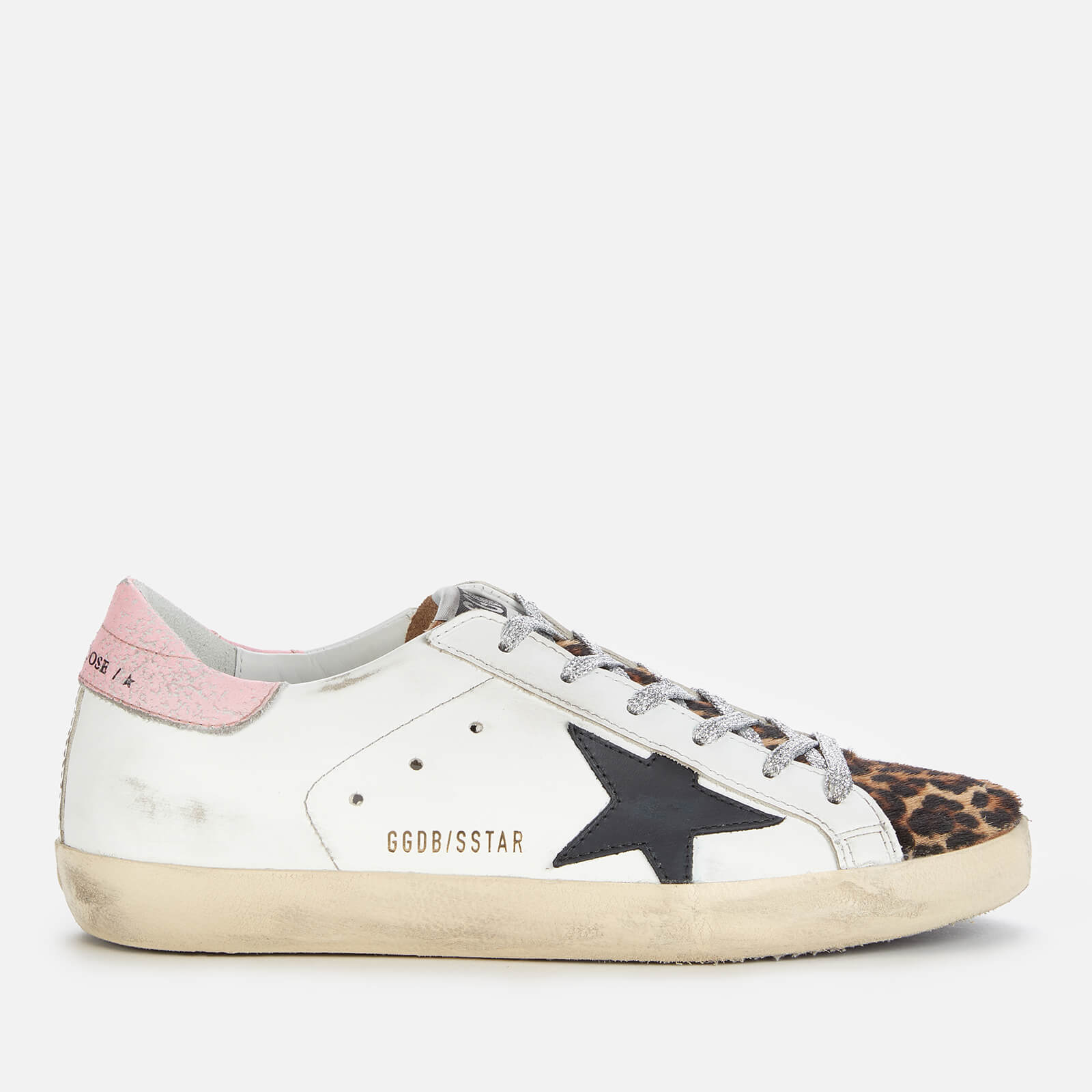 Golden Goose Deluxe Brand Women's Superstar Leather Trainers - White/Beige/Brown/Leopard - UK 3