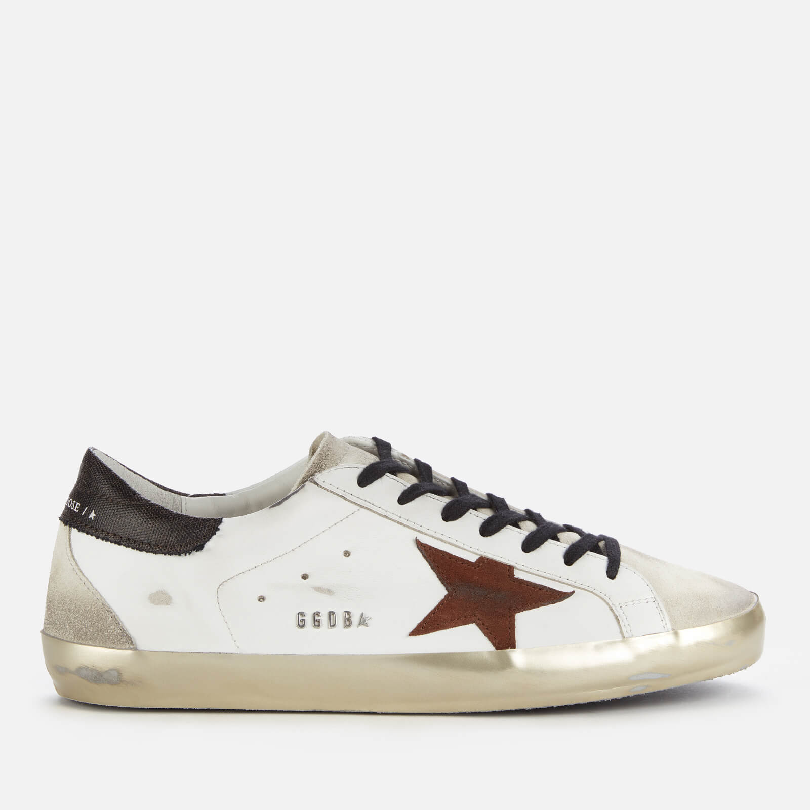Golden Goose Deluxe Brand Men's Superstar Leather Trainers - White/Chestnut/Ice - UK 10
