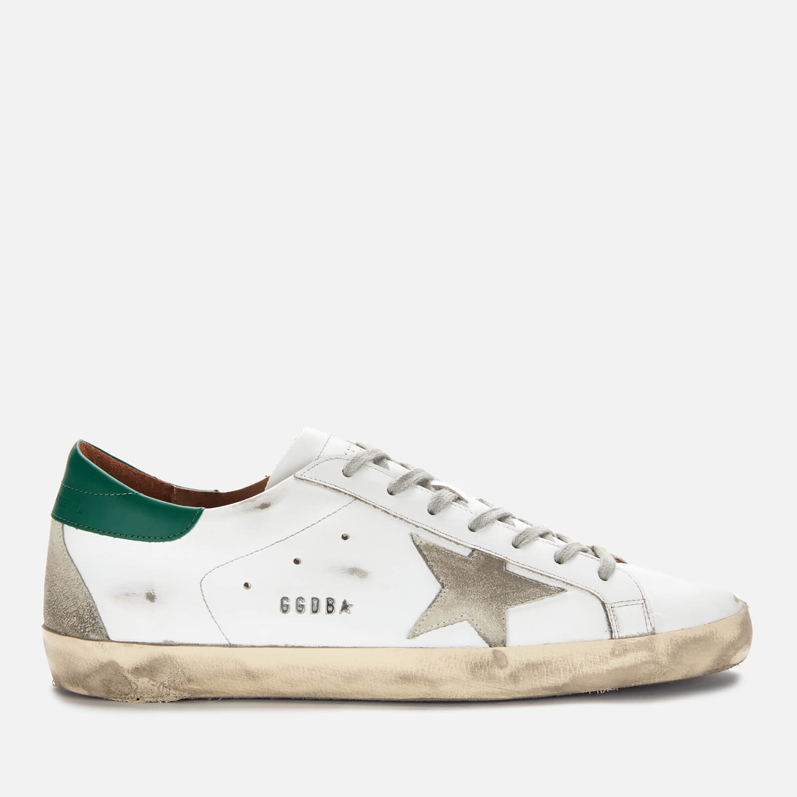 Golden Goose Deluxe Brand Men's Superstar Leather Trainers - White/Ice/Green - UK 10