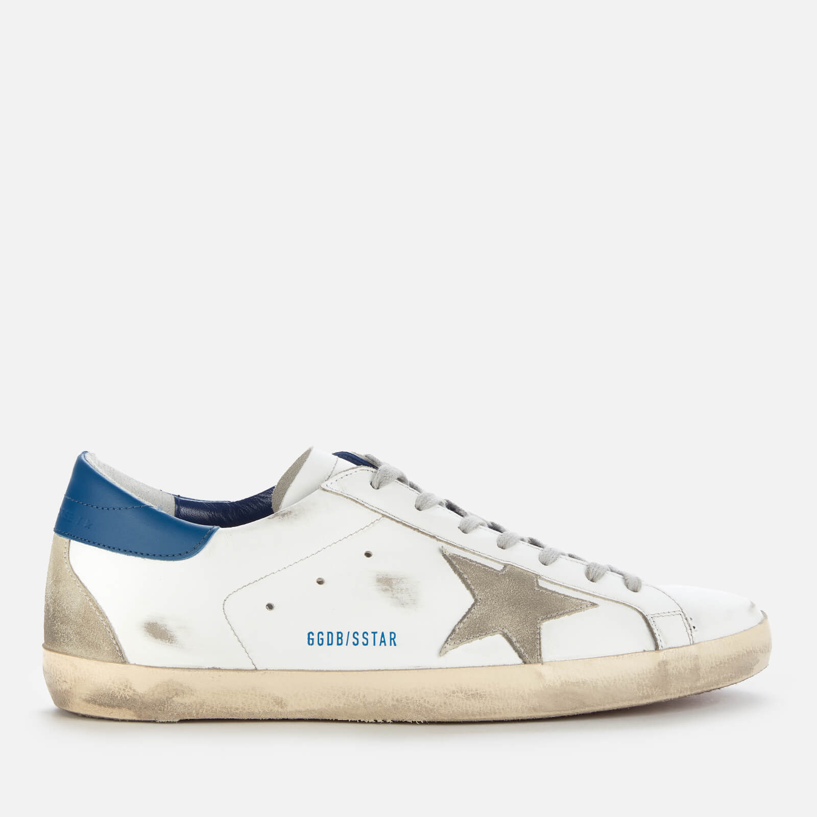 Golden Goose Deluxe Brand Men's Superstar Leather Trainers - White/Ice/Blue - UK 10