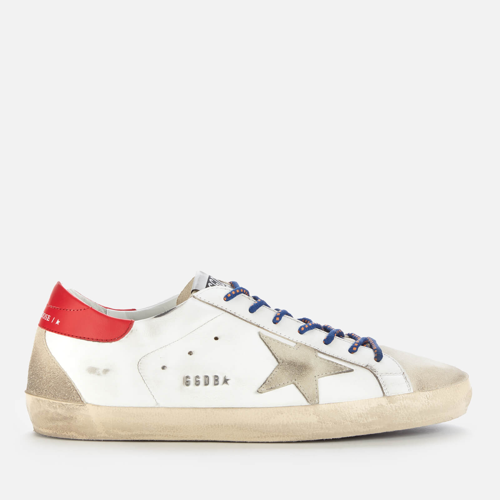 Golden Goose Deluxe Brand Men's Superstar Leather Trainers - Ice/White/Seedpearl/Red - UK 9