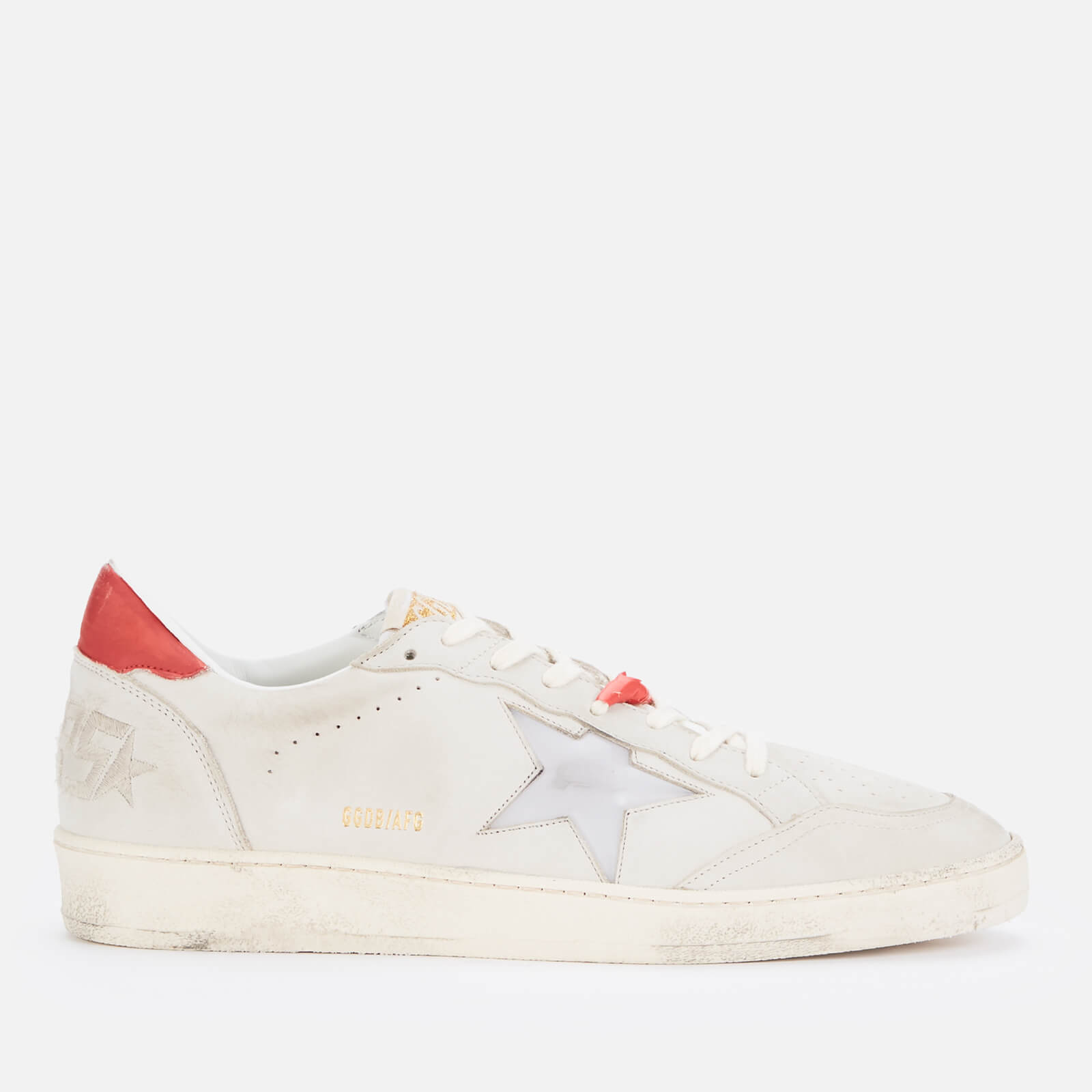 Golden Goose Deluxe Brand Men's Ball Star Leather Trainers - Beige/Red - UK 9