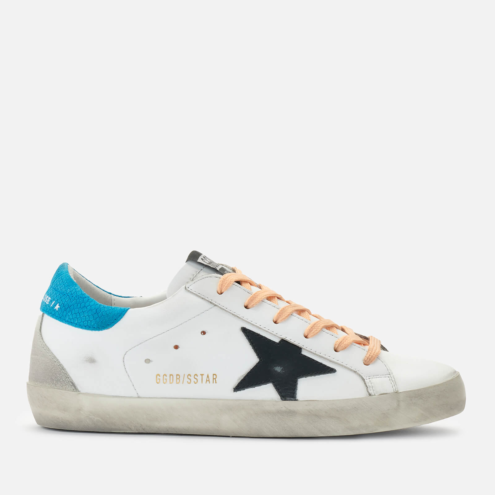 Golden Goose Deluxe Brand Women's Superstar Leather Trainers - White/Black/Light Blue - UK 5