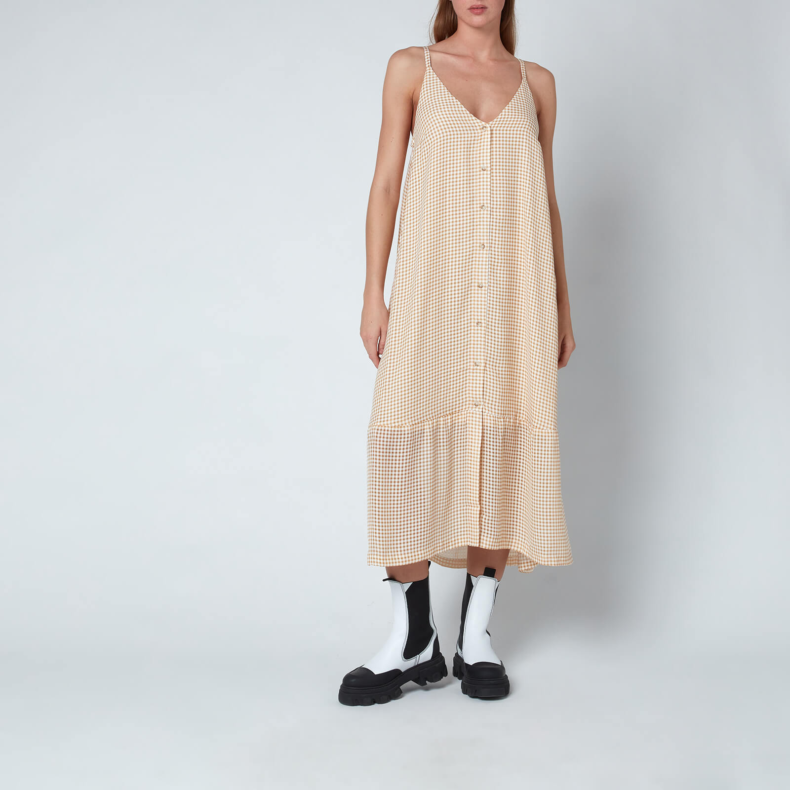 Holzweiler Women's Svinten Check Dress - Light Camel - S