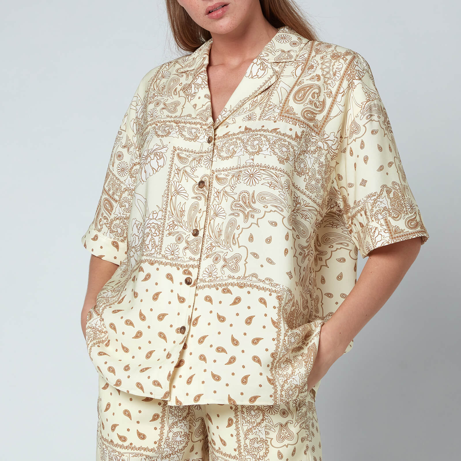 Holzweiler Women's Edgar Print Shirt - Light Yellow Mix - M