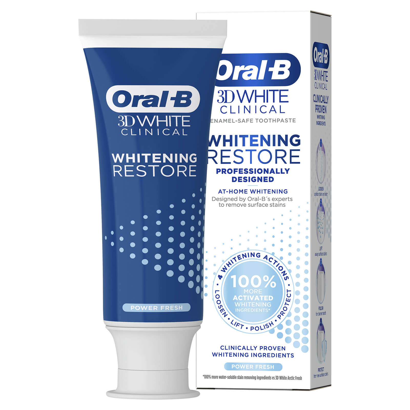 

Oral-B 3DWhite Clinical Whitening Restore Power Fresh Toothpaste 70ml