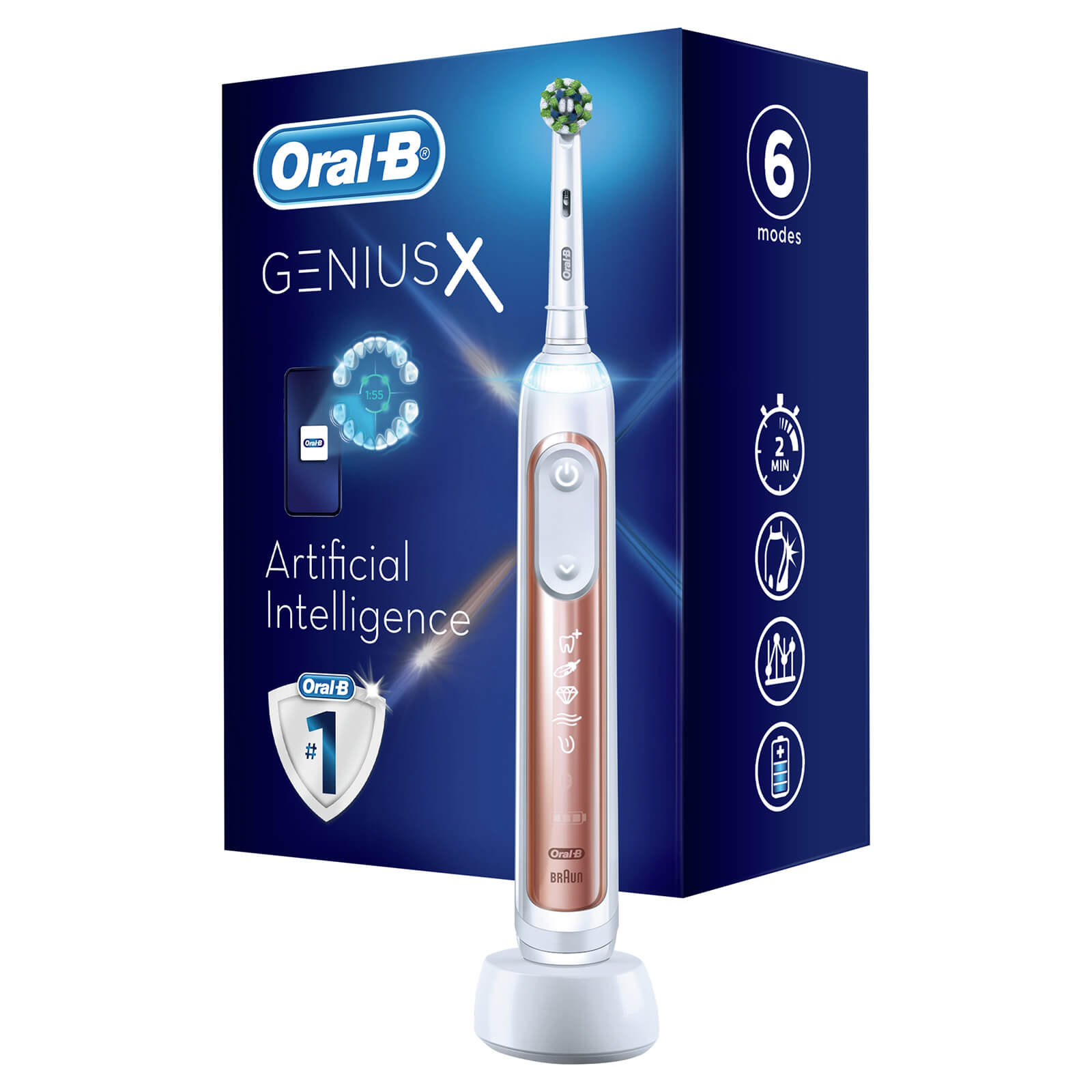 Oral-B Genius X Rose Gold Electric Toothbrush - Toothbrush