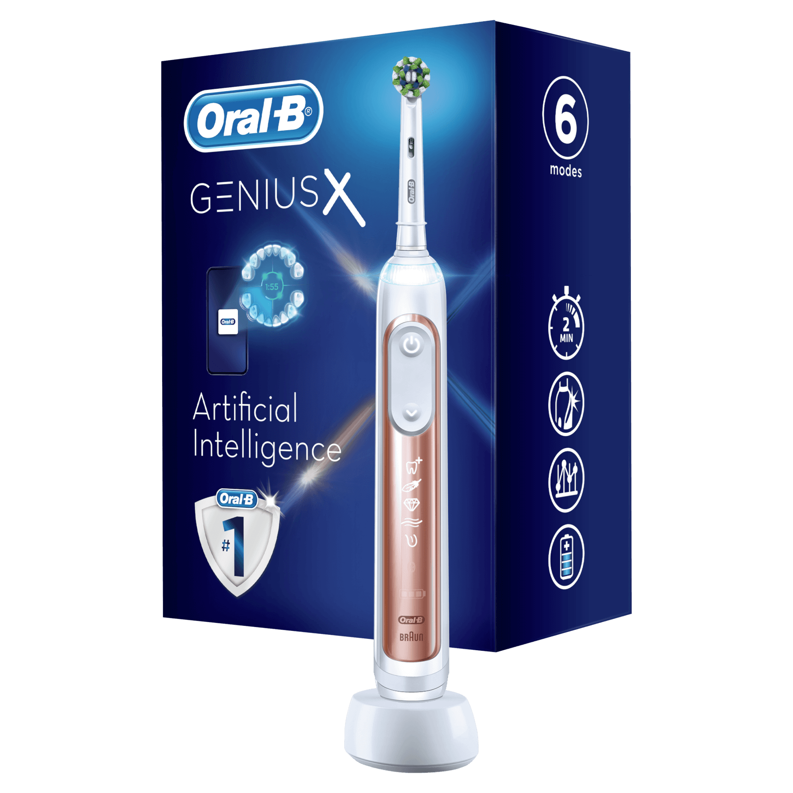 Oral-B Genius X Rose Gold Electric Toothbrush - Toothbrush