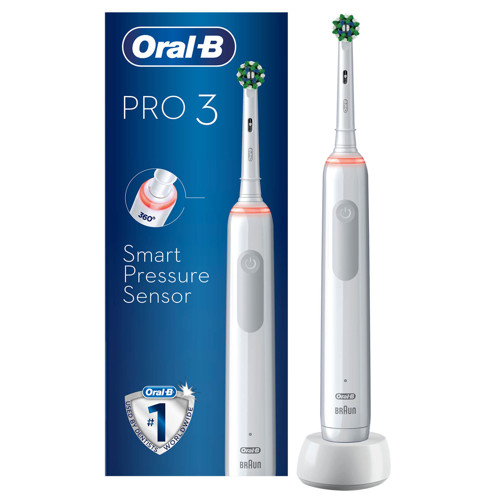 Oral-B Pro 3000 Cross Action White Electric Toothbrush - Toothbrush