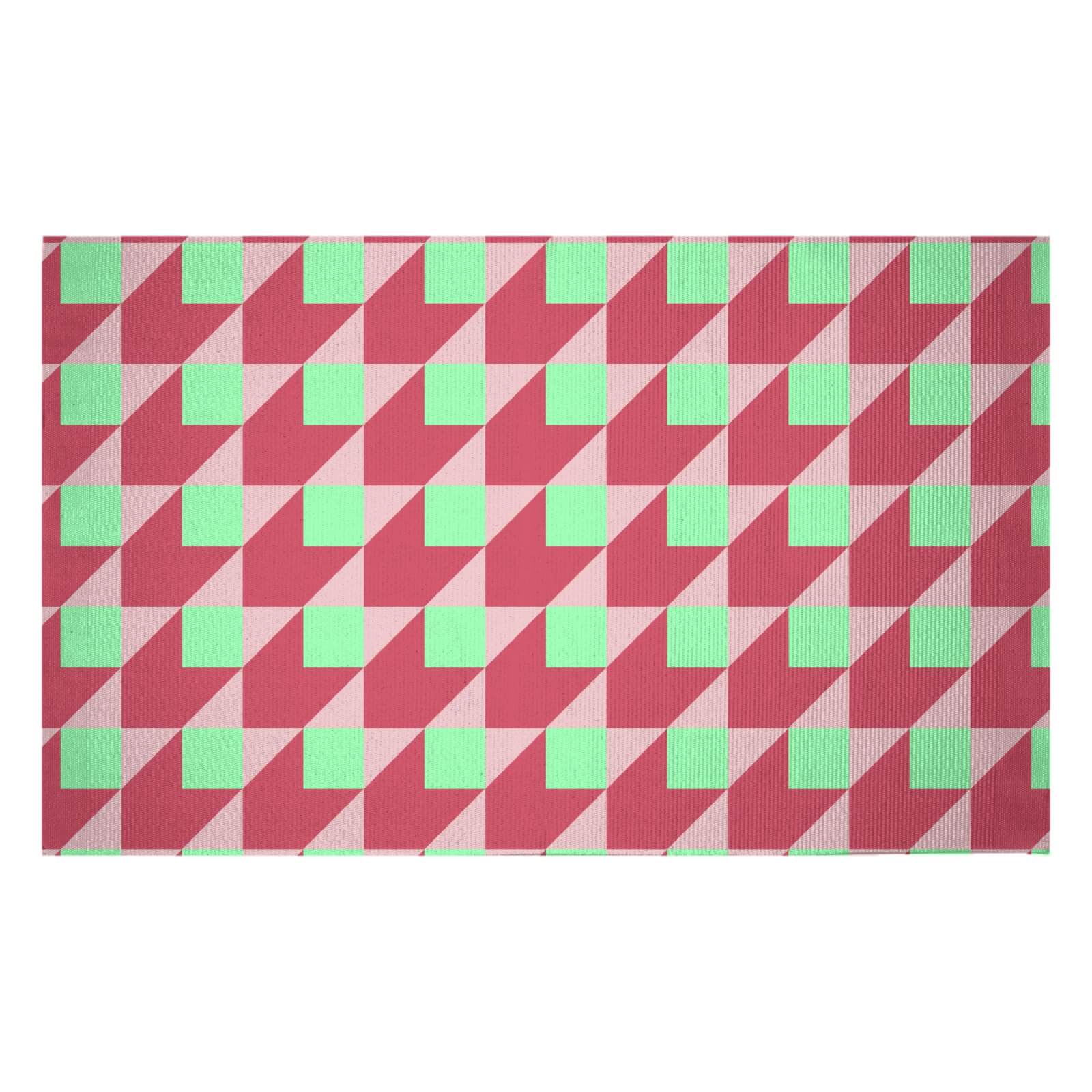 Colourful Squares Woven Rug - Small