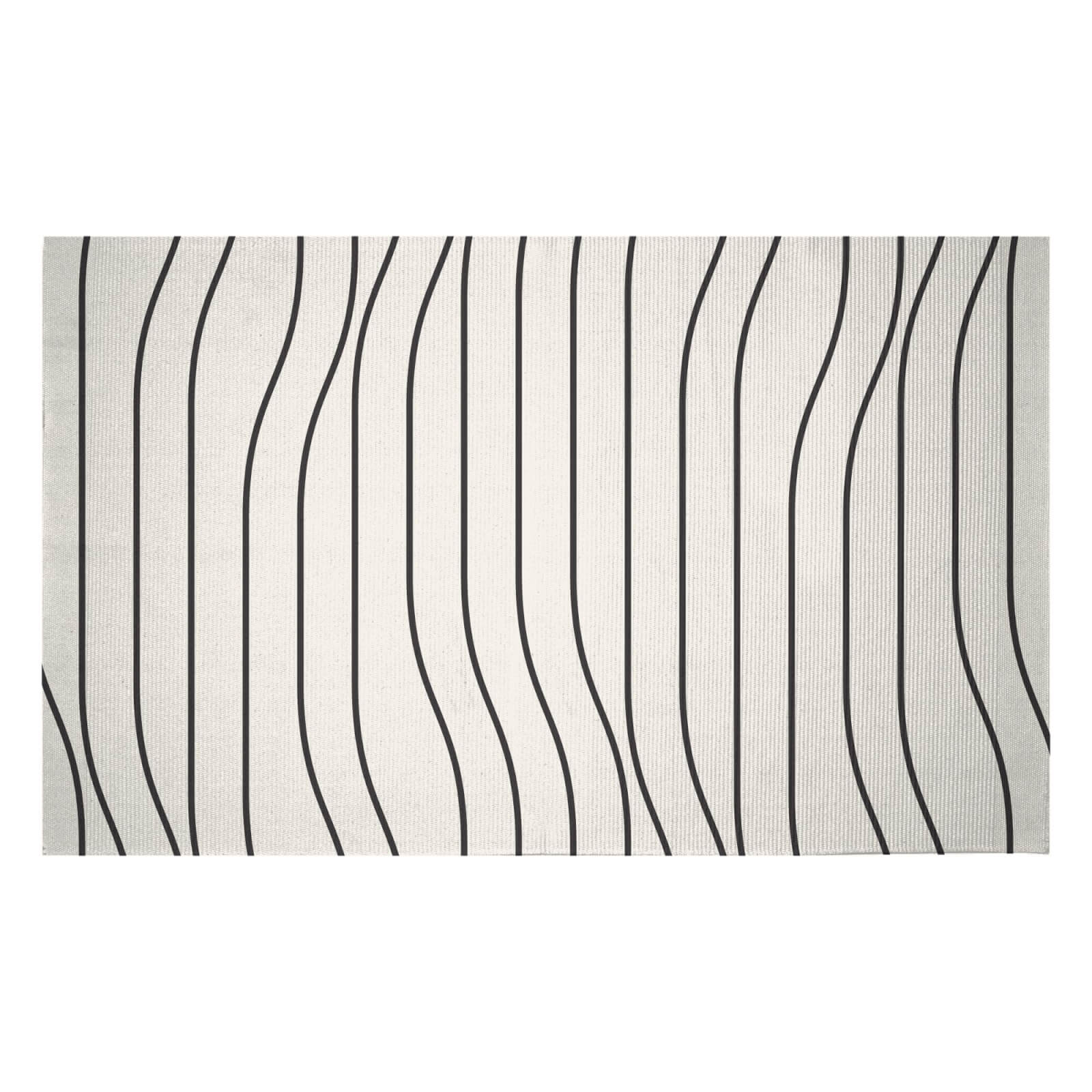 Horizontal Warped Lines Woven Rug - Small