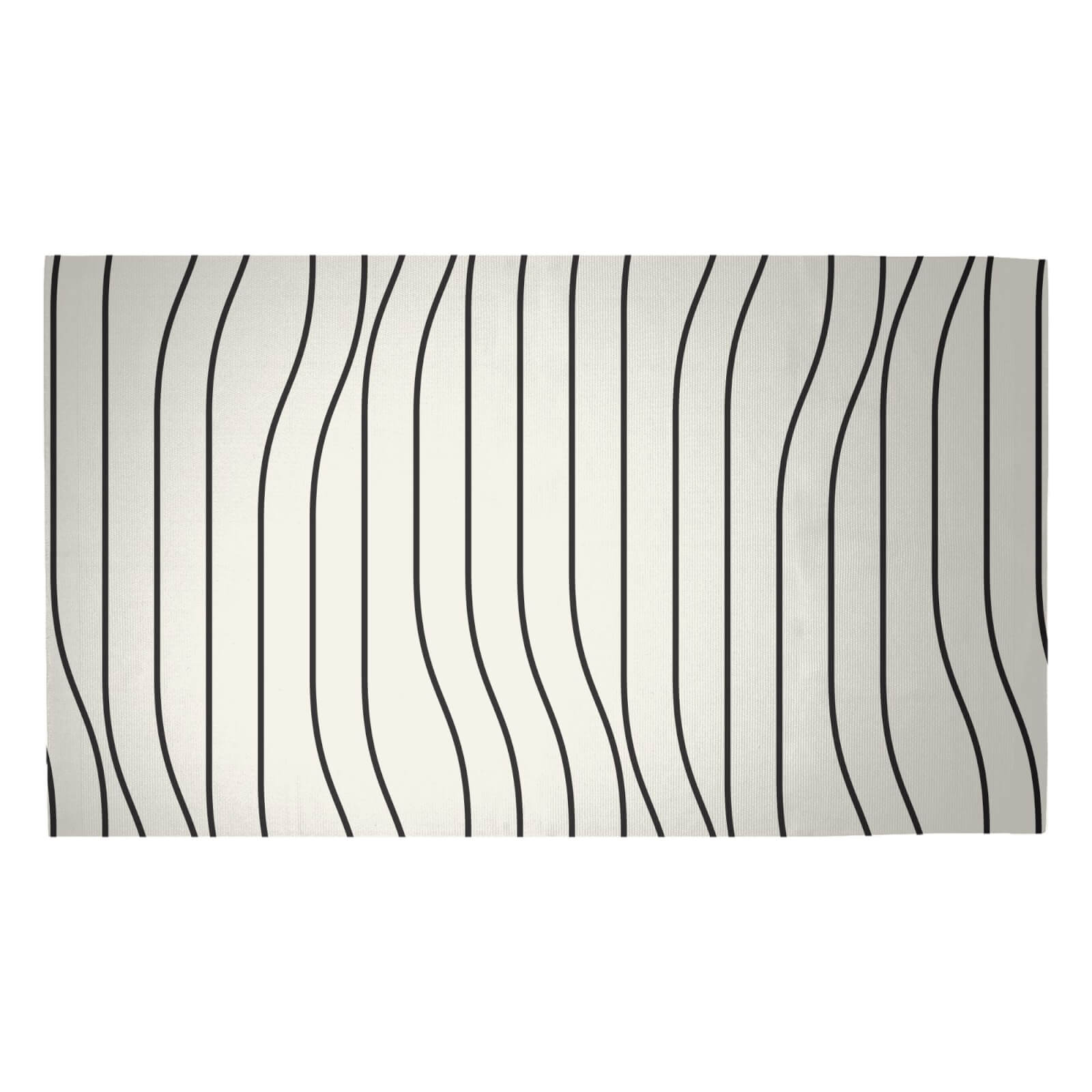 Horizontal Warped Lines Woven Rug - Medium