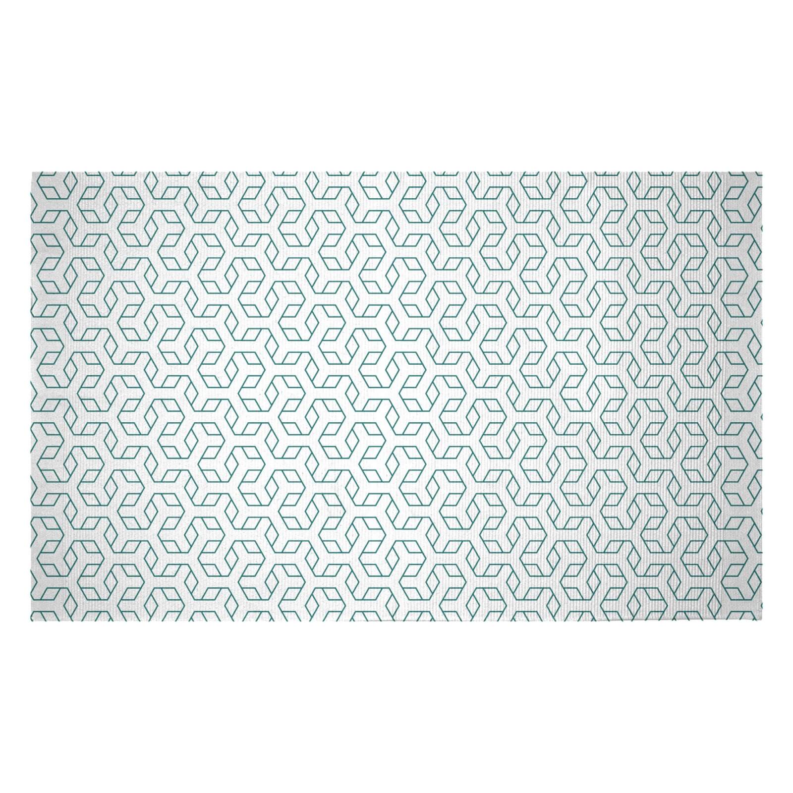Linear Hexagon Woven Rug - Small