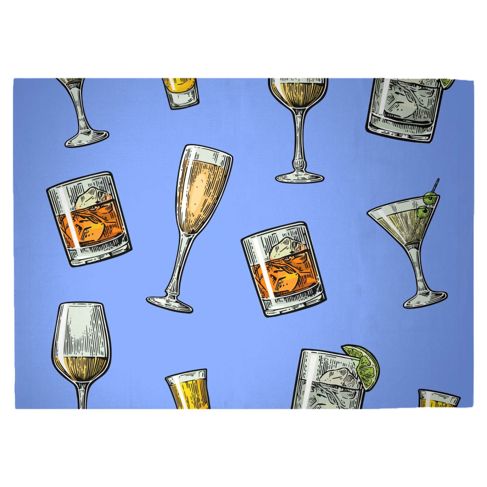 Mixed Drinks Woven Rug - Large