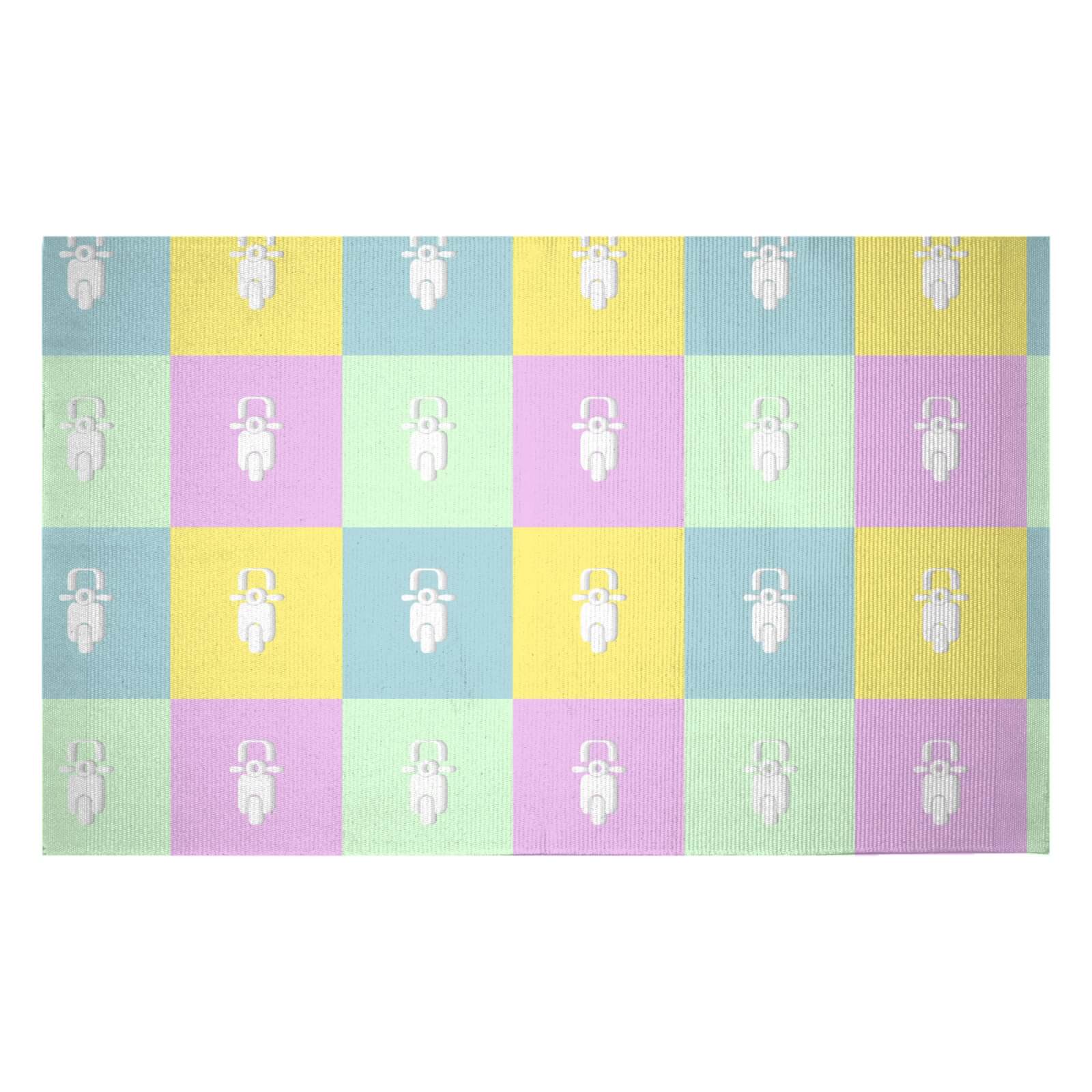 Moped Pattern Woven Rug - Small