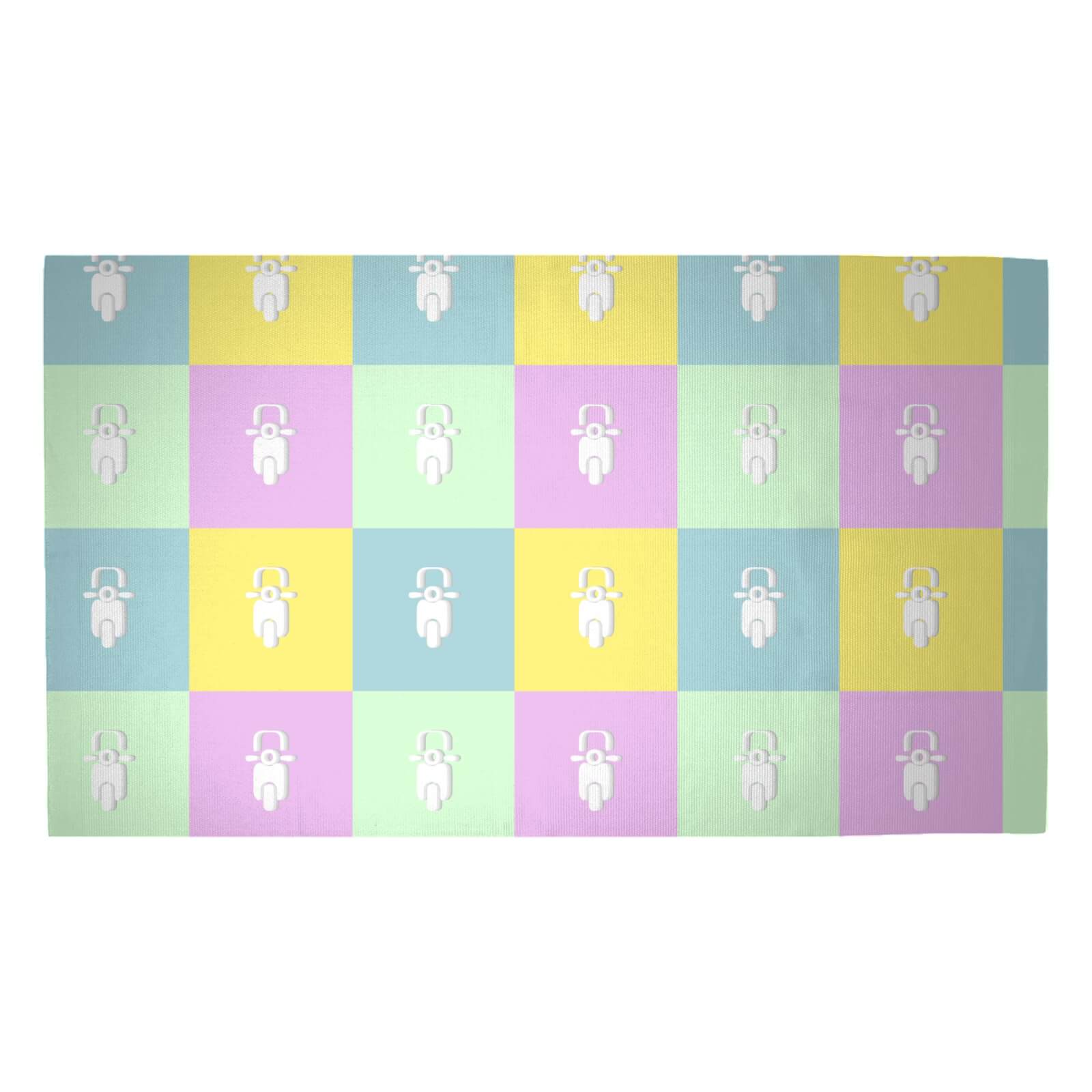 Moped Pattern Woven Rug - Medium