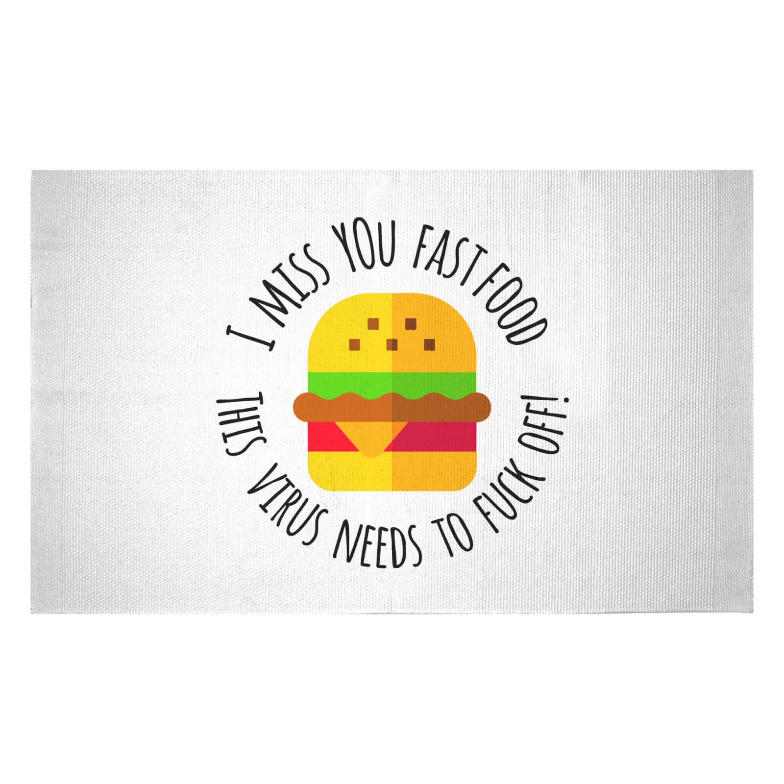 I Miss You Fast Food Woven Rug - Small