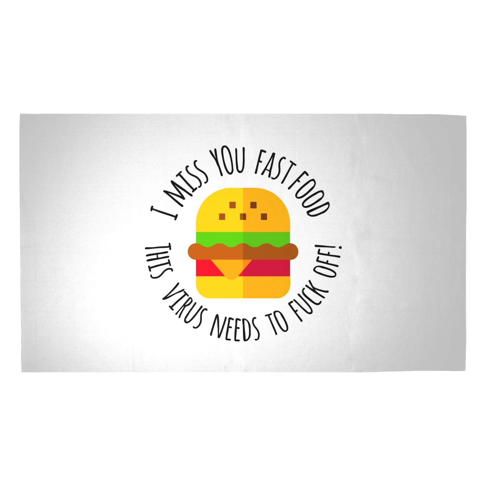 I Miss You Fast Food Woven Rug - Medium