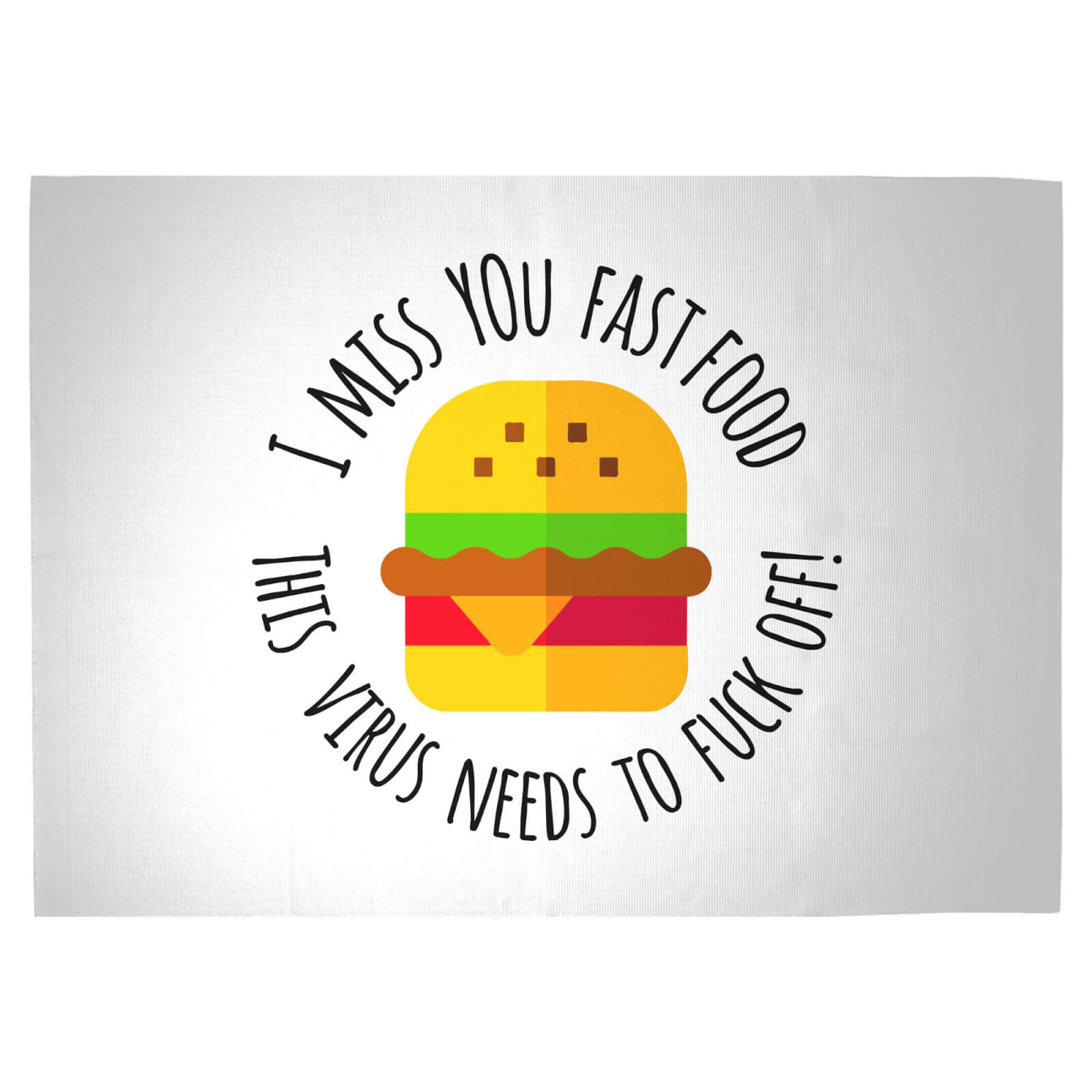 I Miss You Fast Food Woven Rug - Large