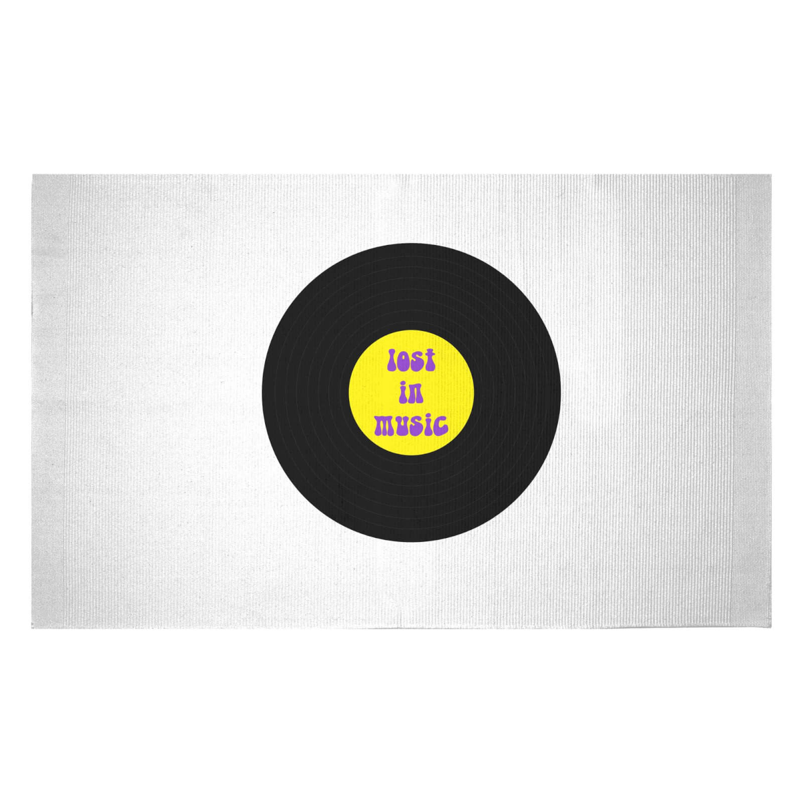 Lost In Music Record Woven Rug - Small