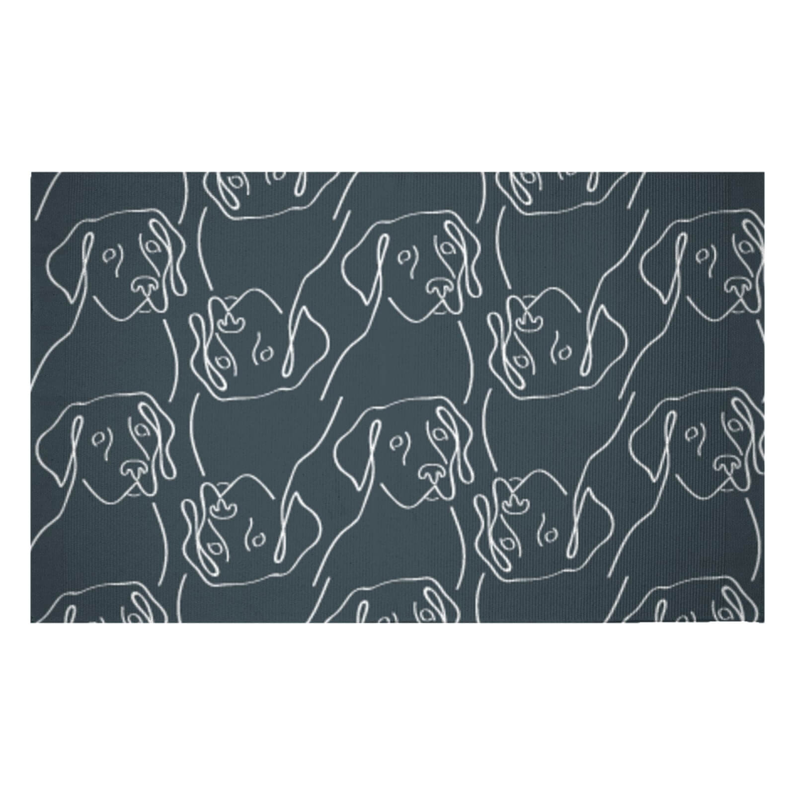 Abstract Dog Pattern Woven Rug - Small