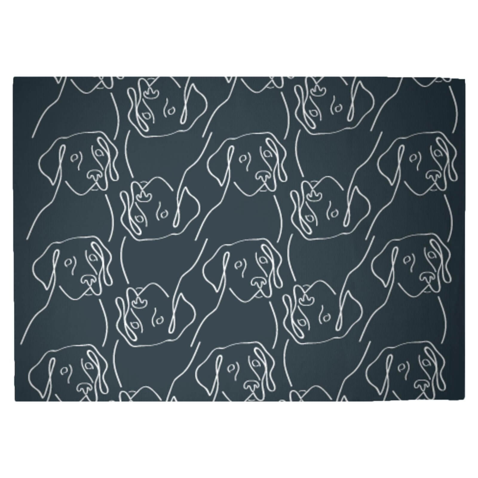 Abstract Dog Pattern Woven Rug - Large