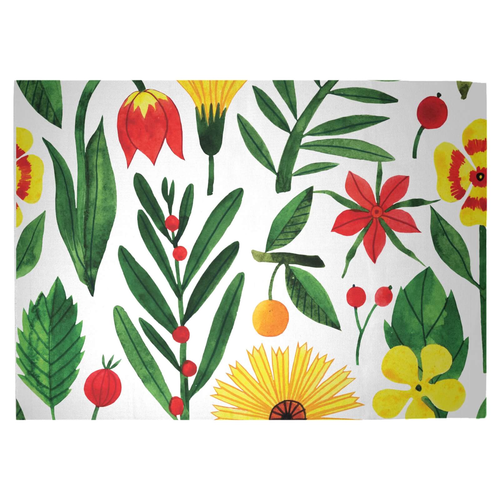 Retro Florals Woven Rug - Large