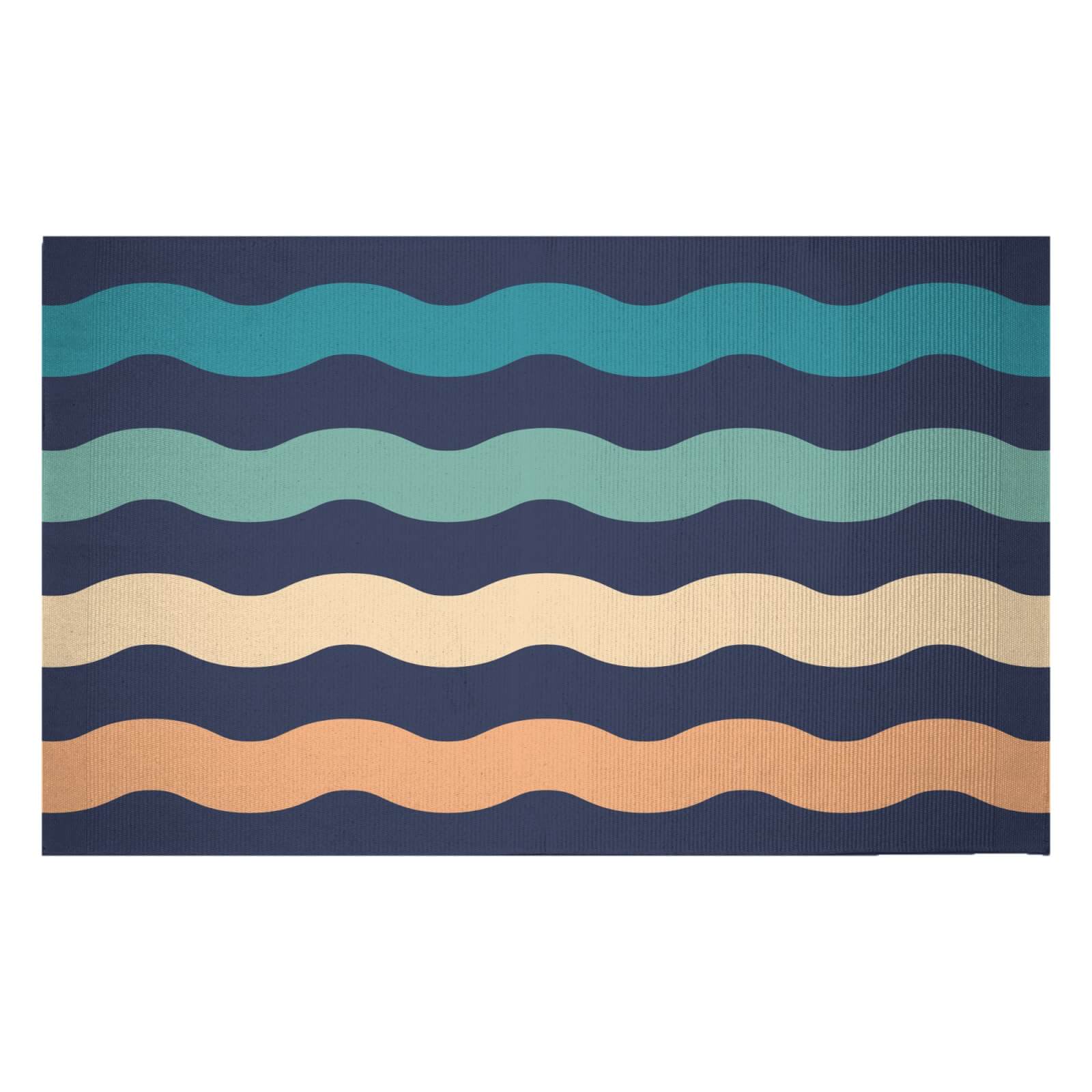 Rainbow Wave Woven Rug - Small