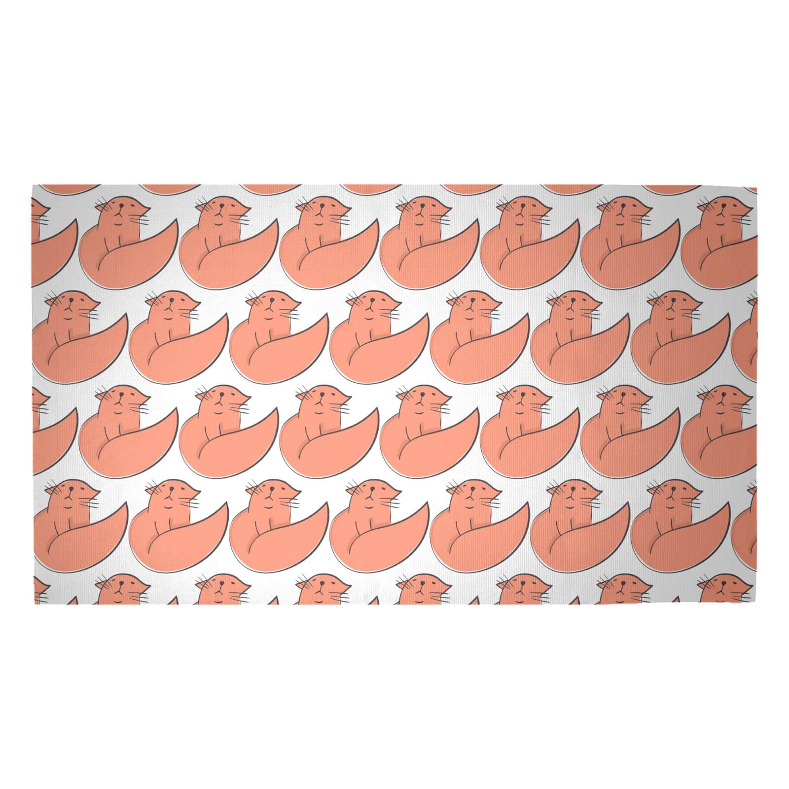 Pink Cat Woven Rug - Medium