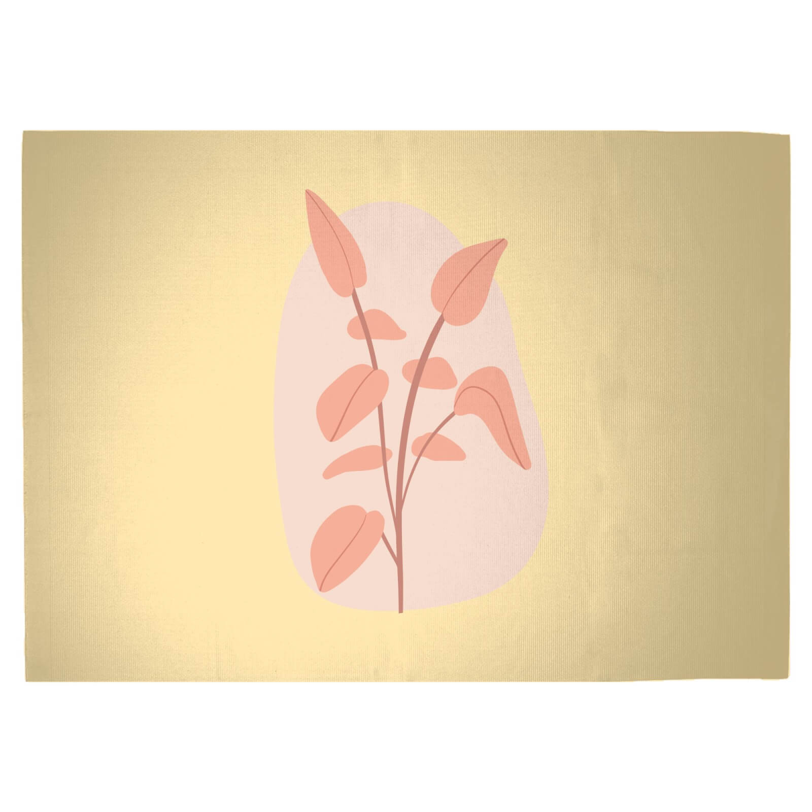 Stalk And Leaves Woven Rug - Large