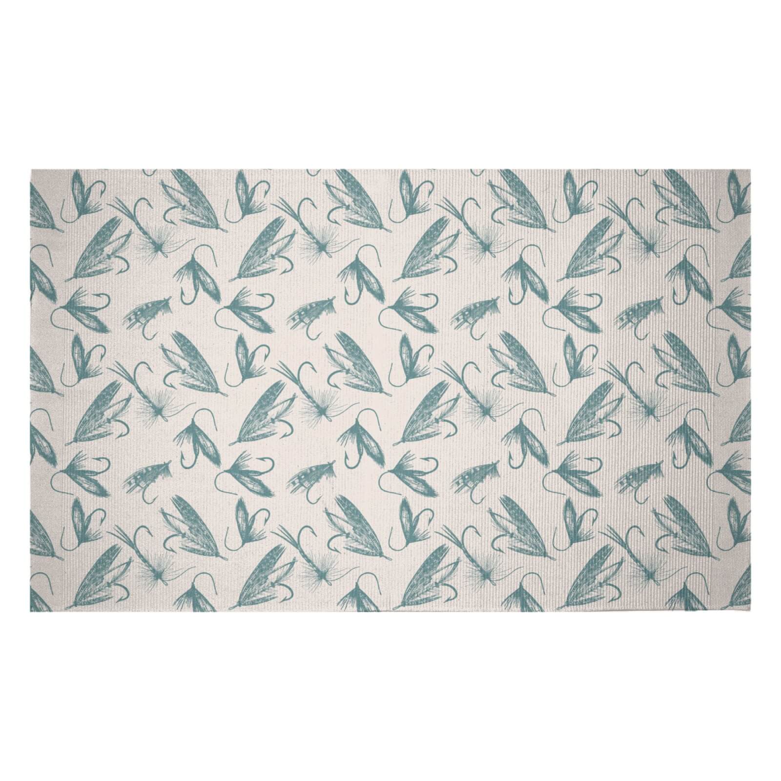Light Fishing Hooks Woven Rug - Small