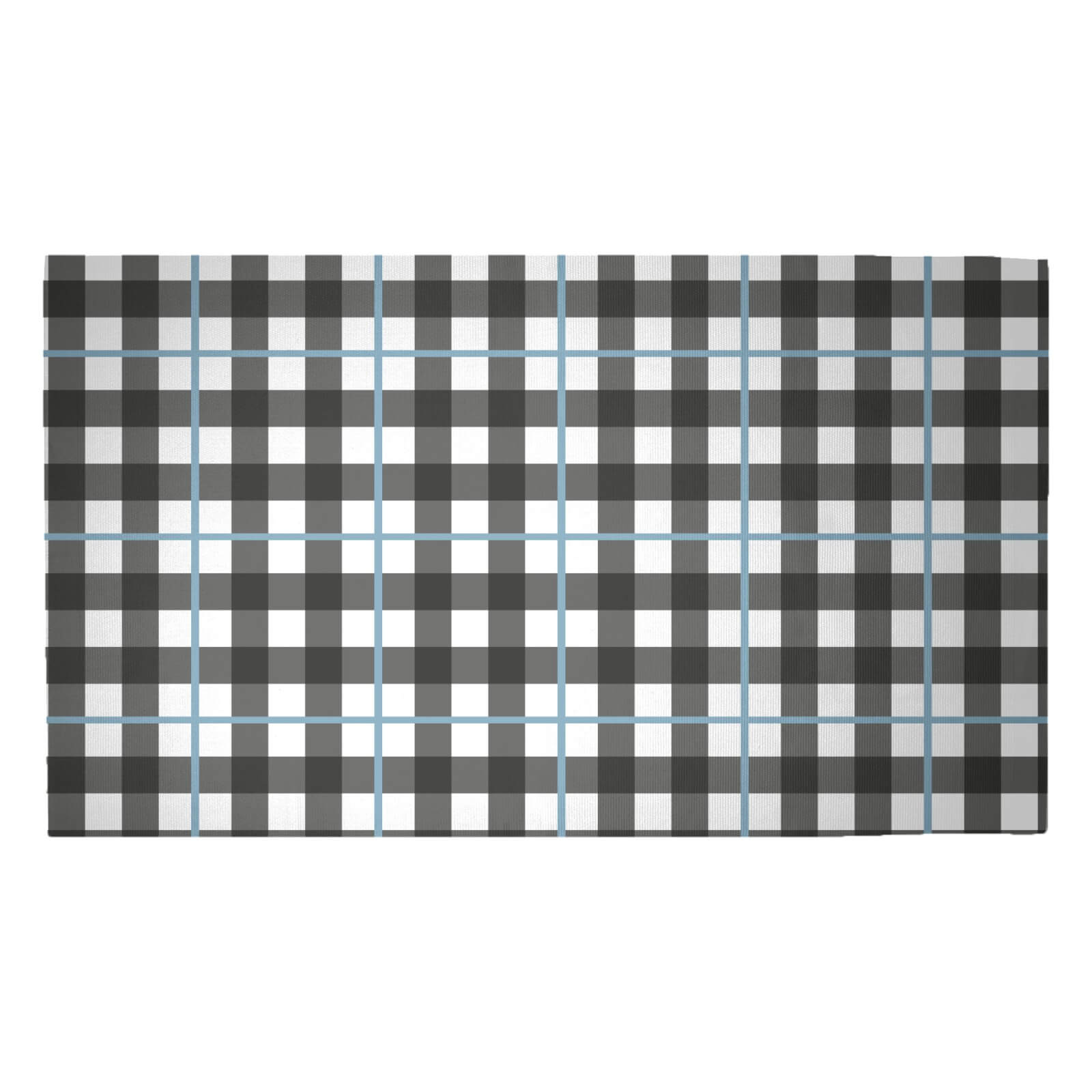 Tartan Checked Blue Woven Rug - Medium