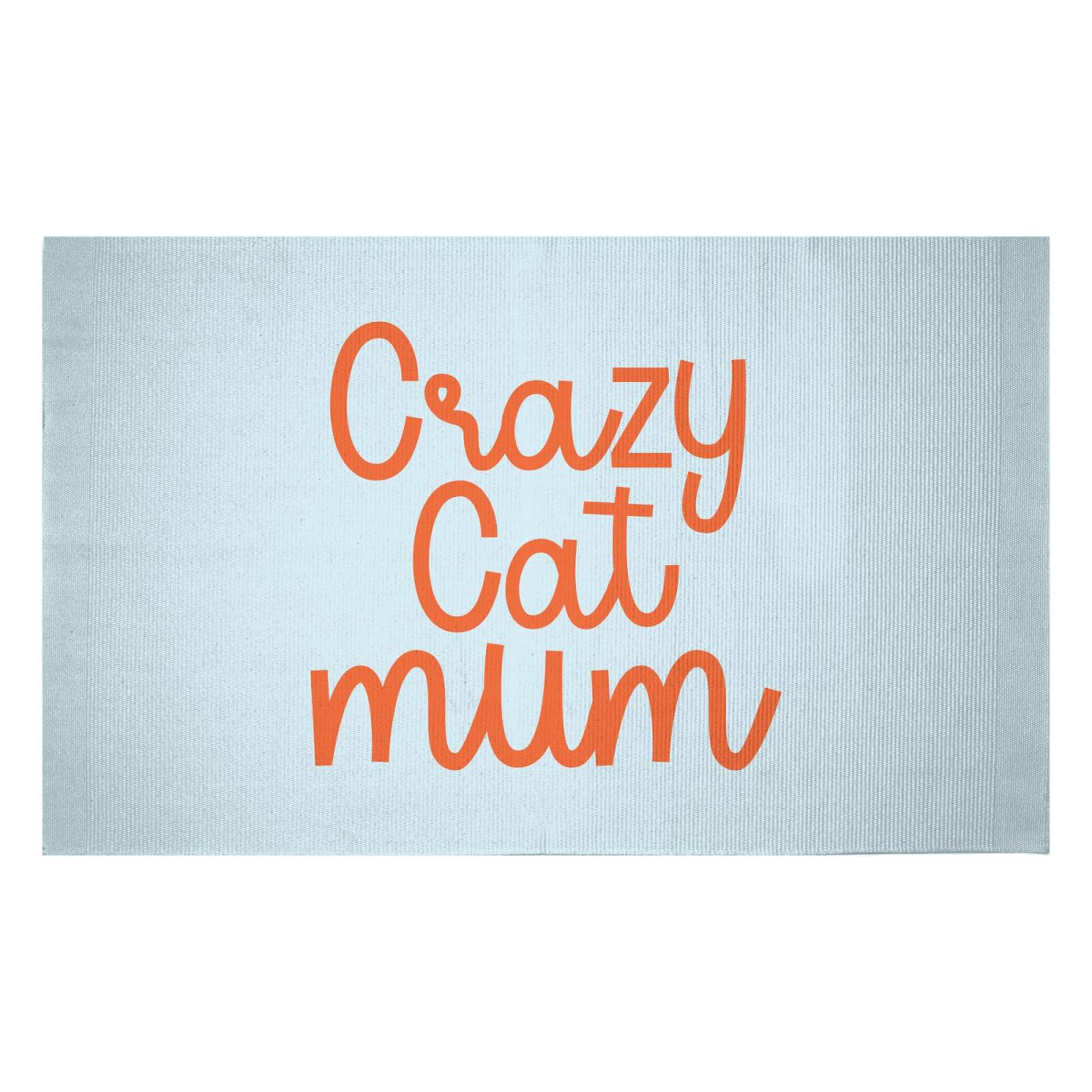 Crazy Cat Mum Woven Rug - Small