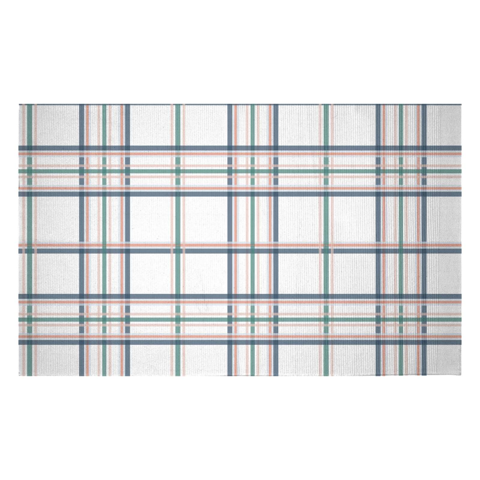 Tartan Thin Stripes Woven Rug - Small