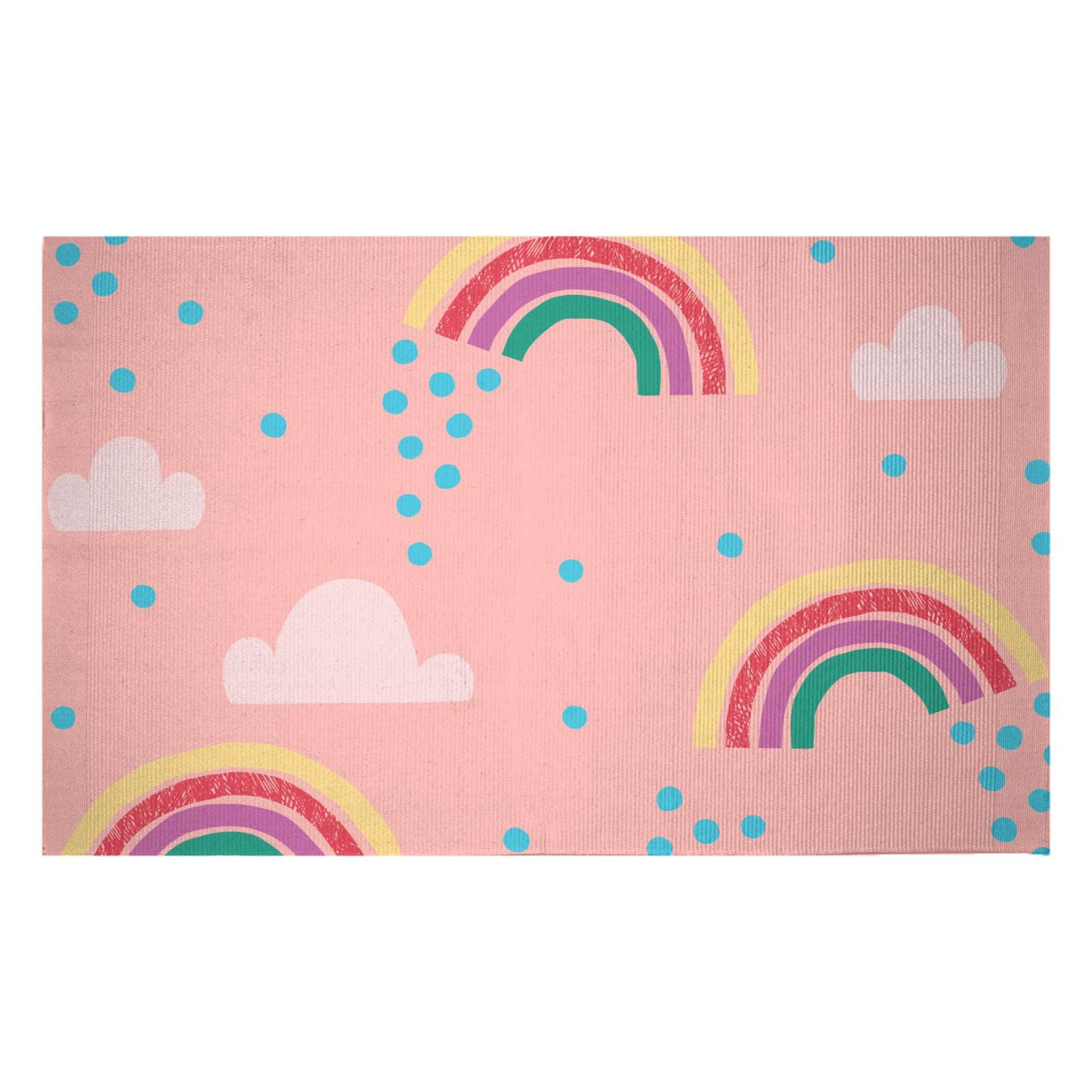 Rainbows And Clouds Woven Rug - Small