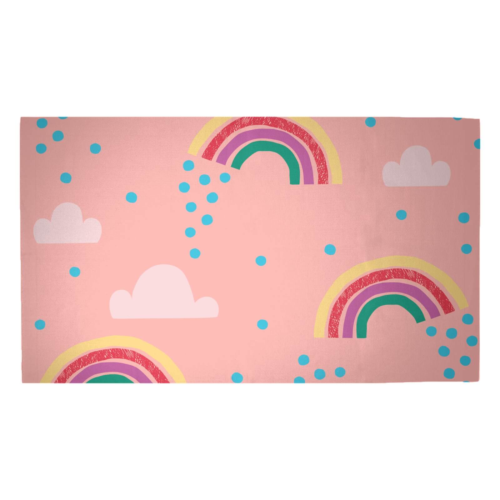 Rainbows And Clouds Woven Rug - Medium