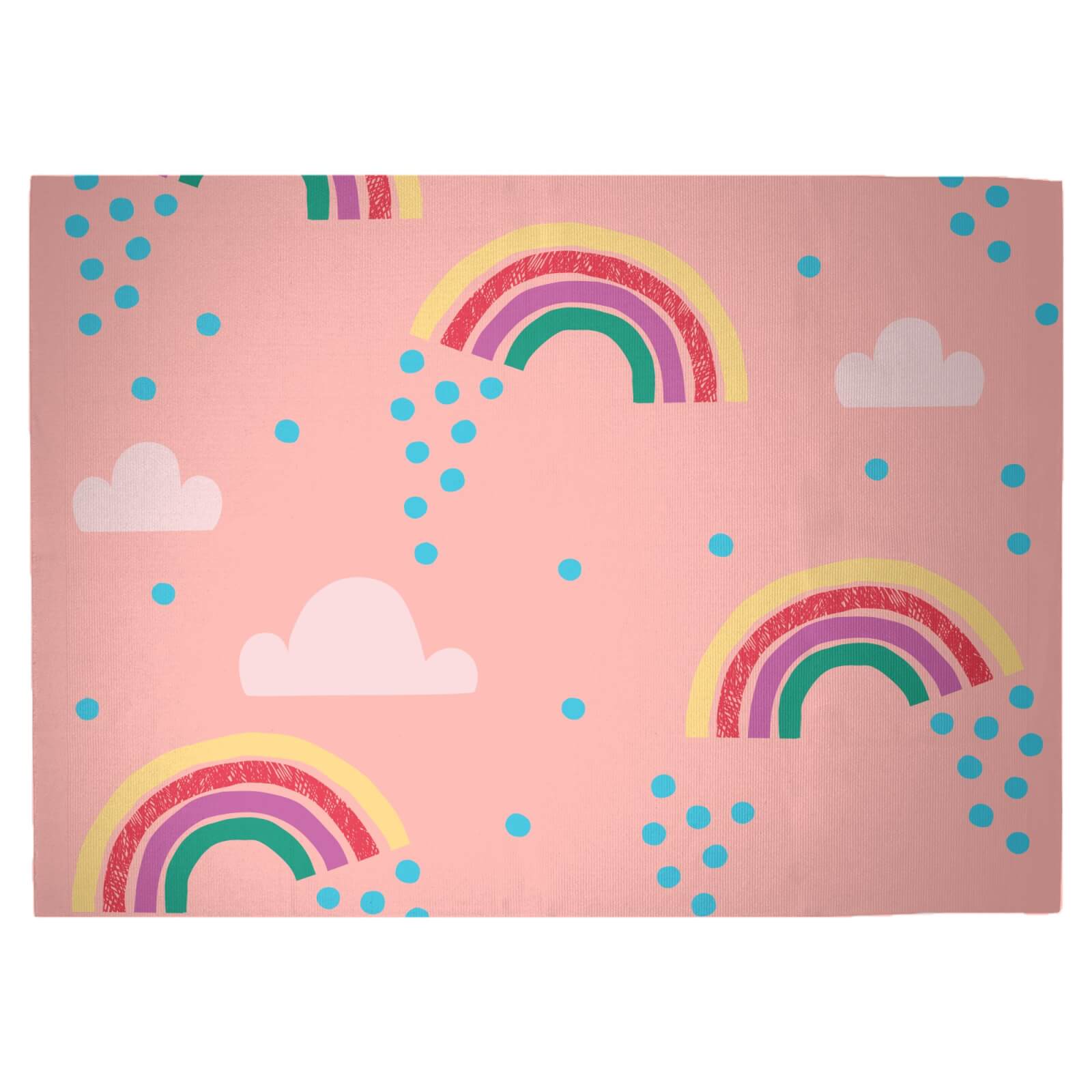 Rainbows And Clouds Woven Rug - Large